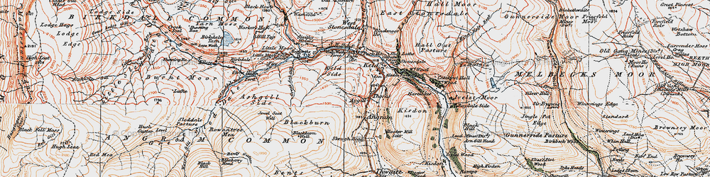 Old map of Ashgill Side in 1925