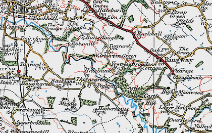 Old map of Thorns Green in 1923