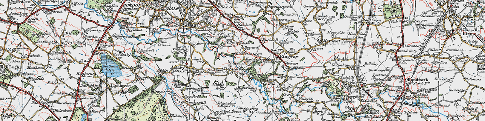 Old map of Thorns Green in 1923