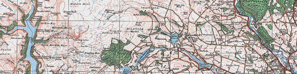 Old map of Agden Bridge in 1923