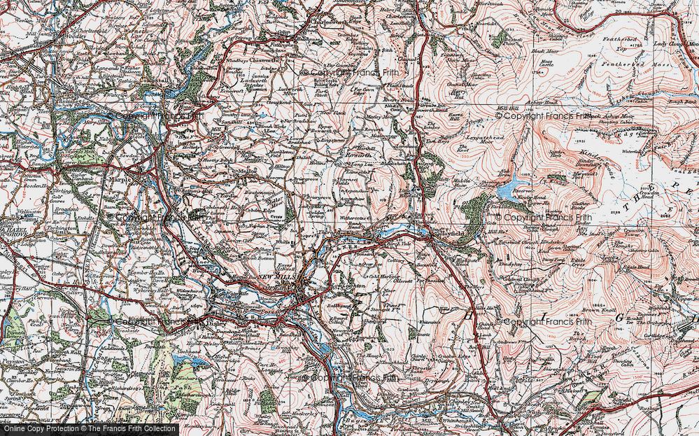 Old Map of Thornsett, 1923 in 1923