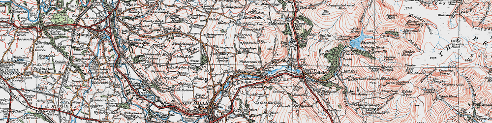 Old map of Thornsett in 1923