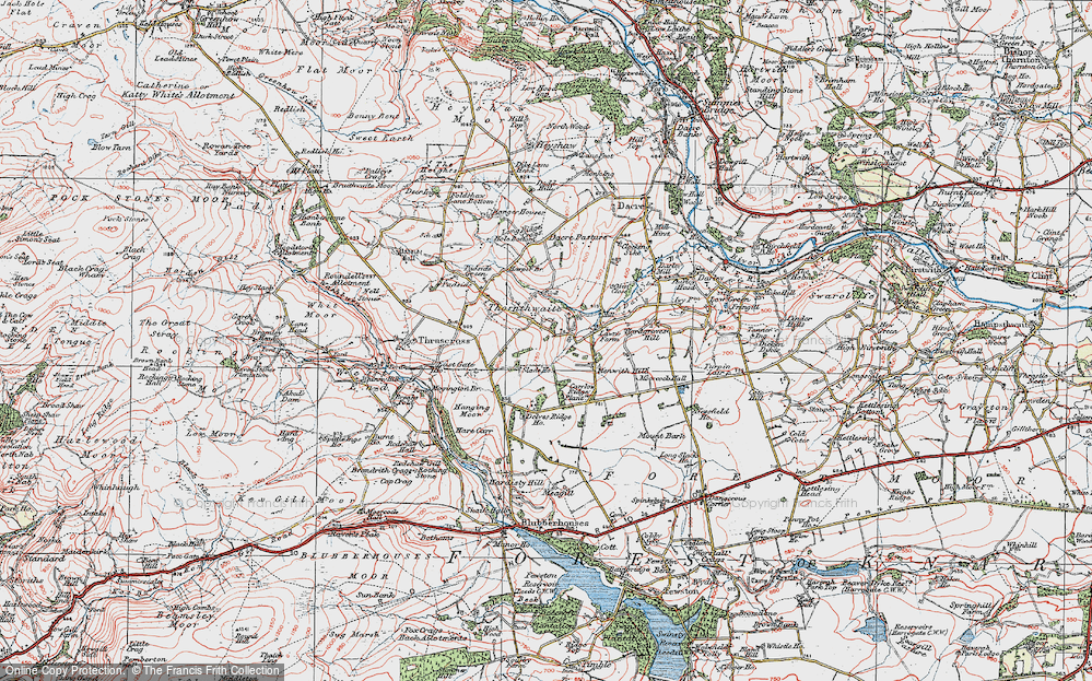Old Map of Thornthwaite, 1925 in 1925