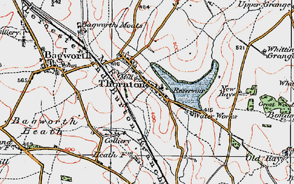 Old map of Thornton in 1921
