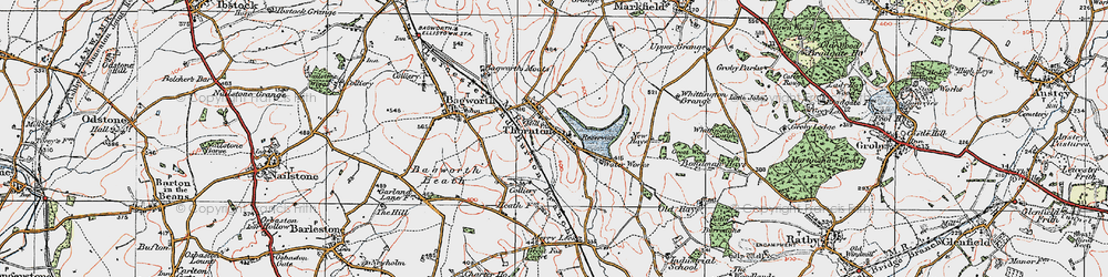 Old map of Thornton in 1921