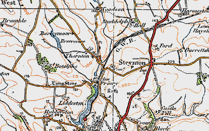 Old map of Thornton in 1922