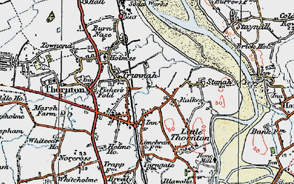 Old map of Thornton in 1924
