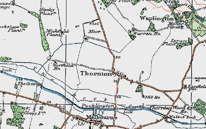 Old map of Thornton in 1924