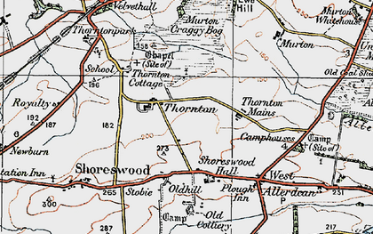 Old map of Thornton in 1926