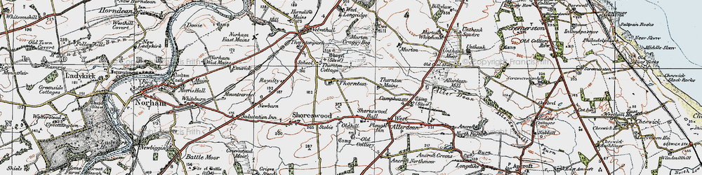 Old map of Thornton in 1926