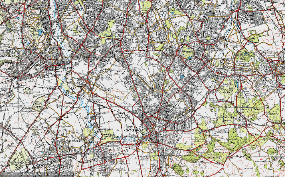 Old Map of Thornton Heath, 1920 in 1920