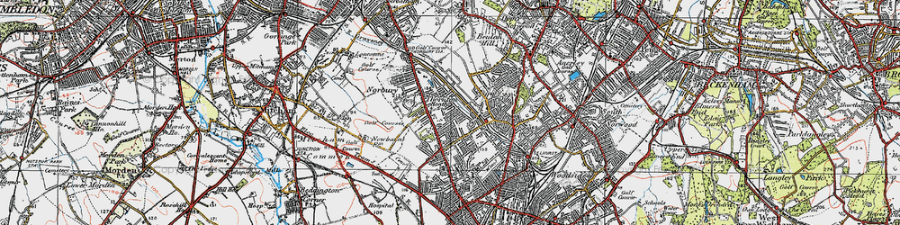 Old map of Thornton Heath in 1920