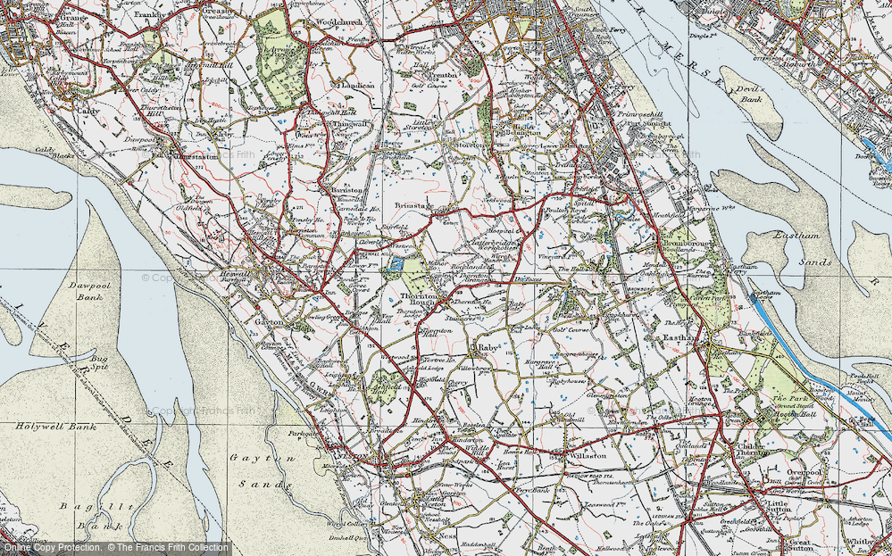 Old Map of Thornton Hough, 1924 in 1924