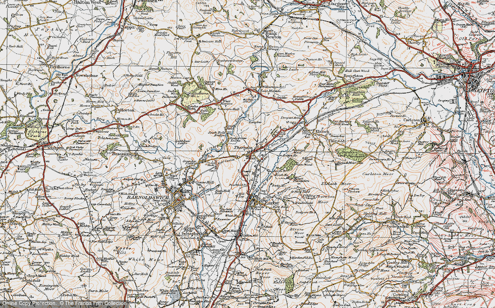 Old Map of Thornton-in-Craven, 1924 in 1924