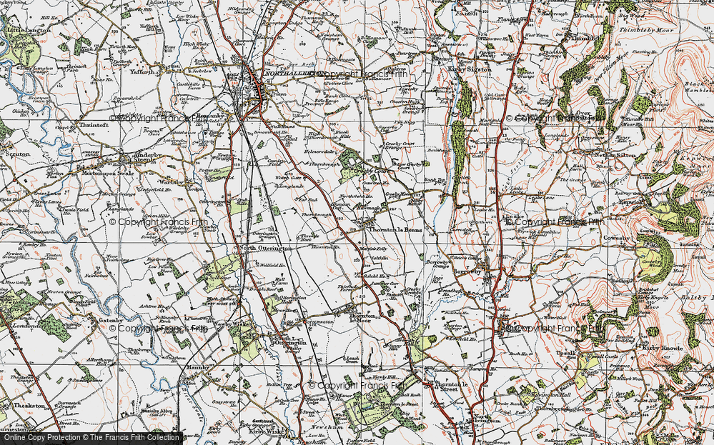 Old Map of Historic Map covering Awmack Ho in 1925