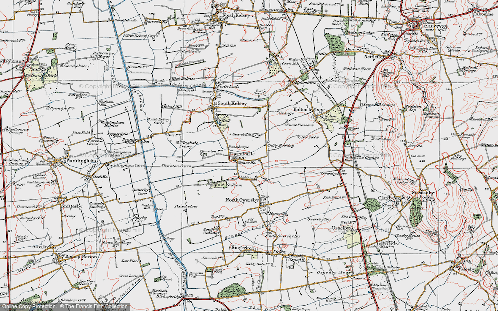 Old Map of Historic Map covering North Gulham in 1923