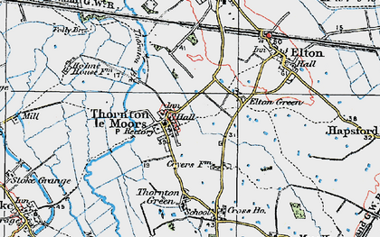Old map of Thornton-le-Moors in 1924
