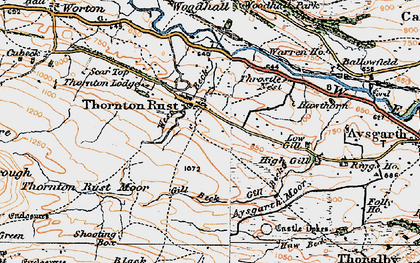 Old map of Aysgarth Moor in 1925