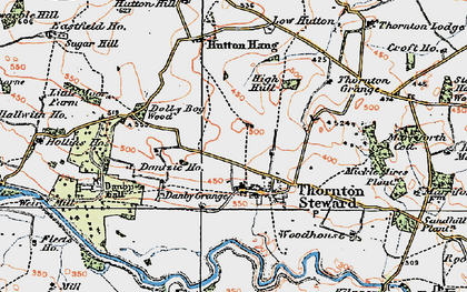 Old map of Thornton Steward in 1925
