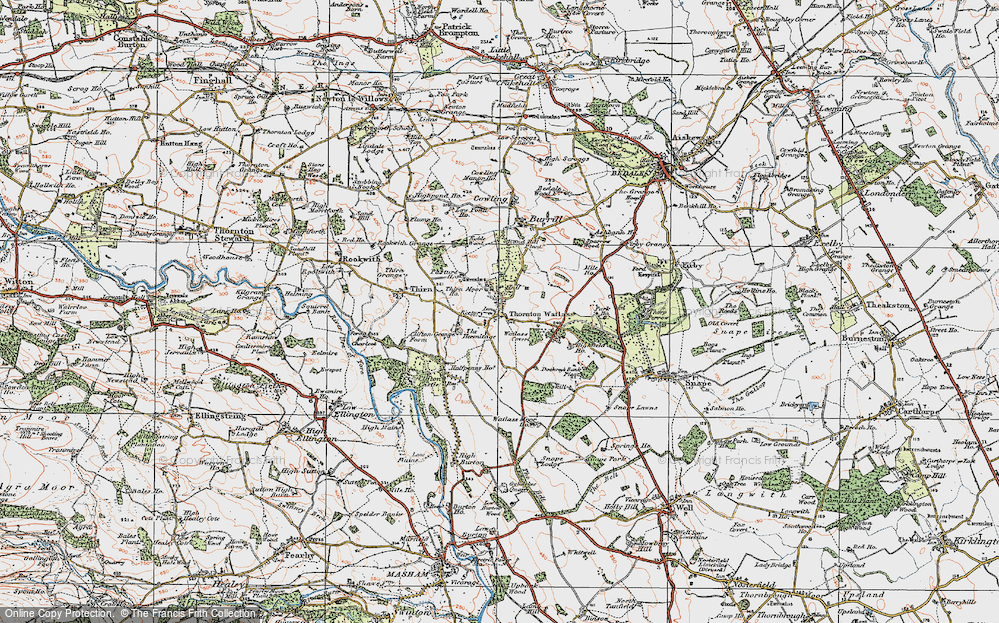Old Map of Thornton Watlass, 1925 in 1925