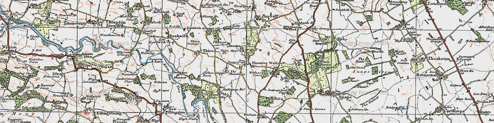 Old map of Thornton Watlass in 1925