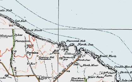 Old map of Thornwick Bay in 1924