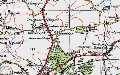 Old map of Thornwood Common in 1920