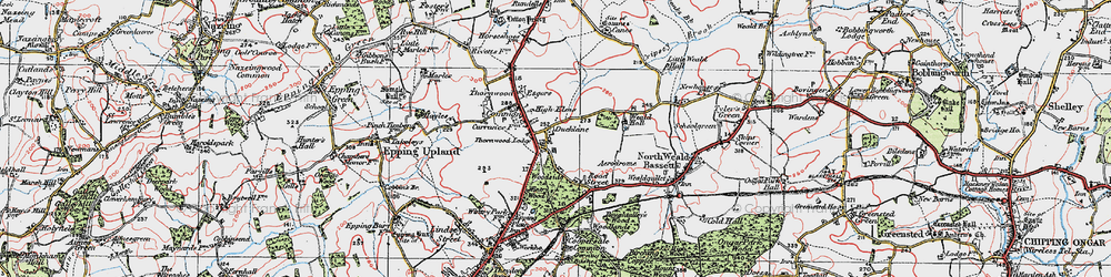 Old map of Thornwood Common in 1920