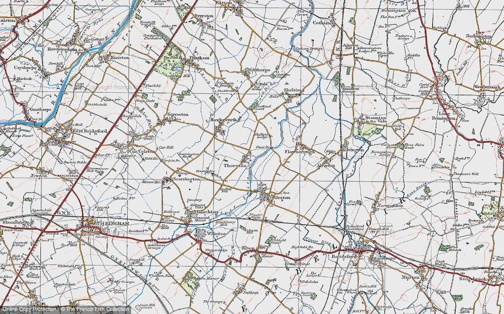 Old Map of Thoroton, 1921 in 1921