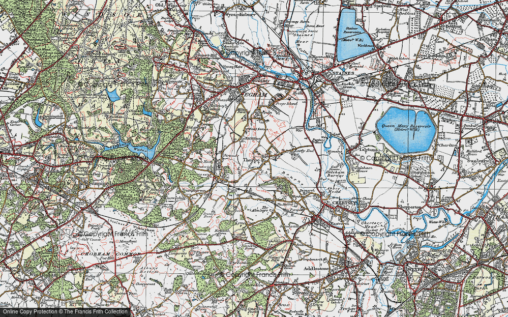 Old Map of Thorpe, 1920 in 1920