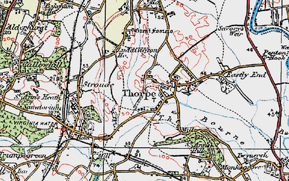 Old map of Thorpe in 1920