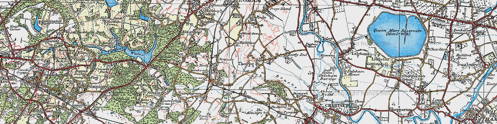 Old map of Thorpe in 1920