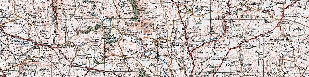 Old map of Broadlowash in 1921