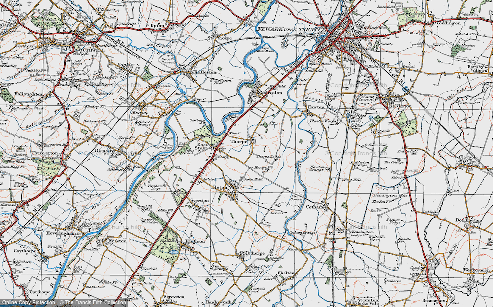 Old Map of Thorpe, 1921 in 1921