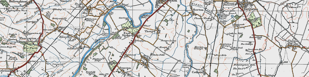Old map of Thorpe in 1921