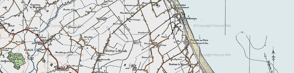 Old map of Axletree Hurn in 1923
