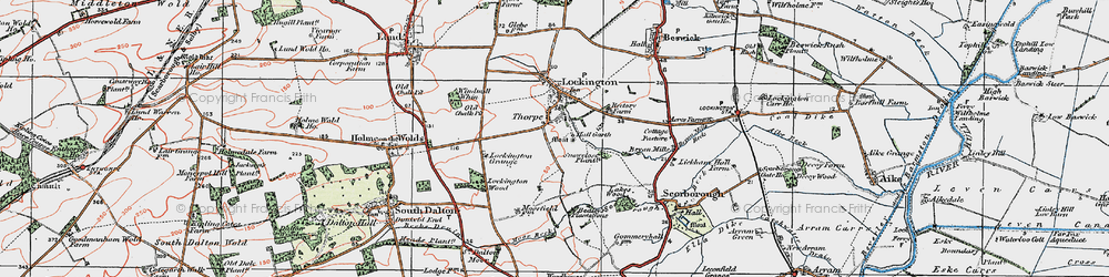 Old map of Thorpe in 1924