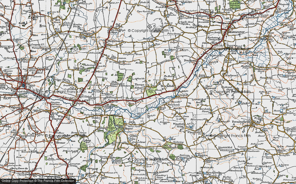 Old Map of Thorpe Abbotts, 1921 in 1921
