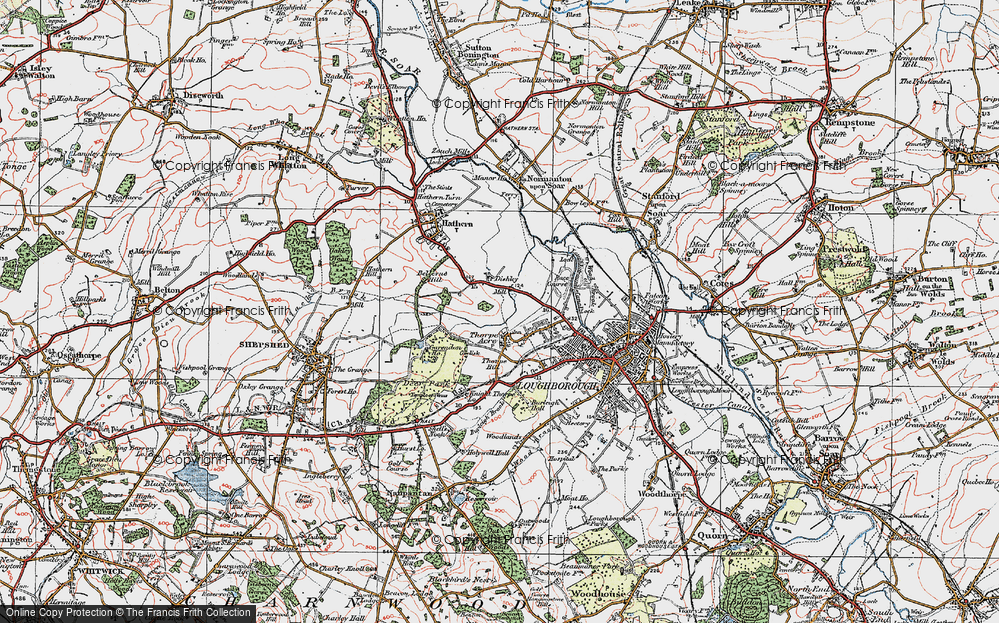 Old Map of Thorpe Acre, 1921 in 1921