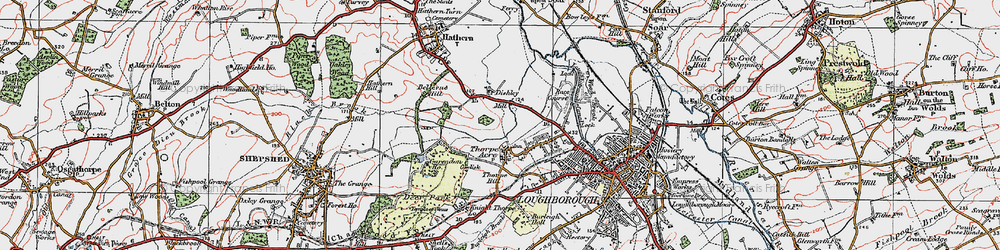 Old map of Thorpe Acre in 1921