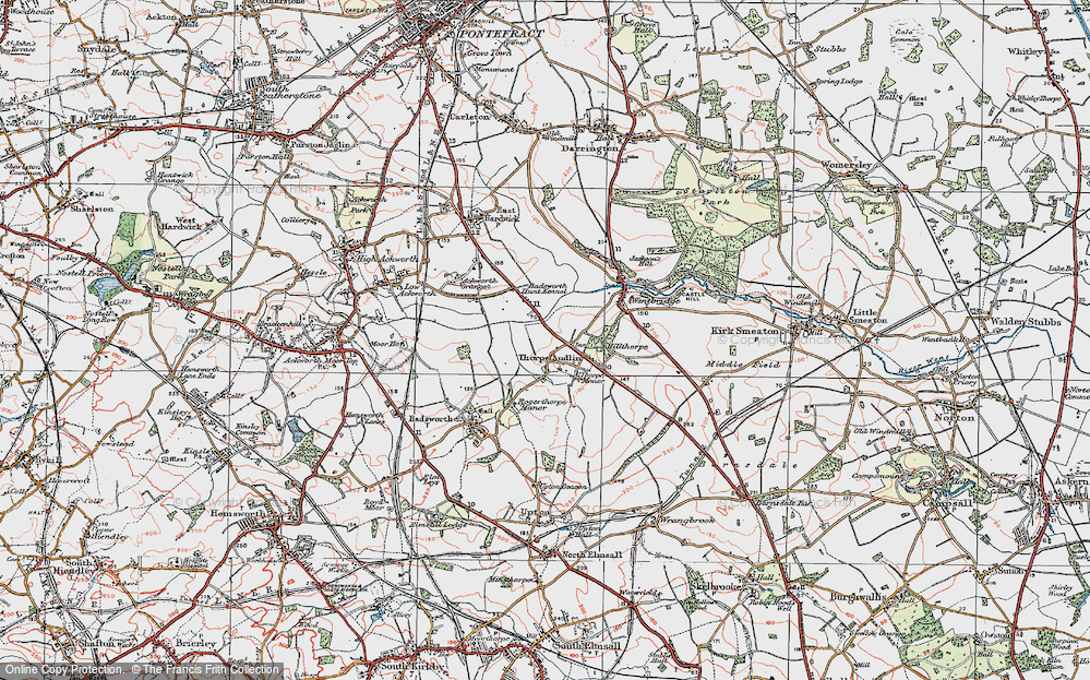Old Map of Thorpe Audlin, 1925 in 1925