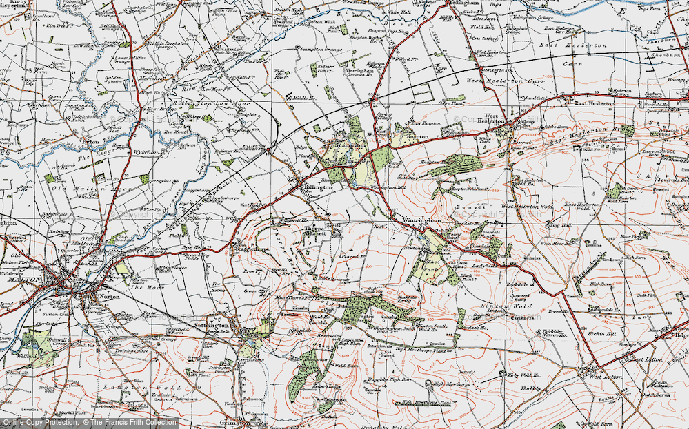 Old Map of Thorpe Bassett, 1924 in 1924