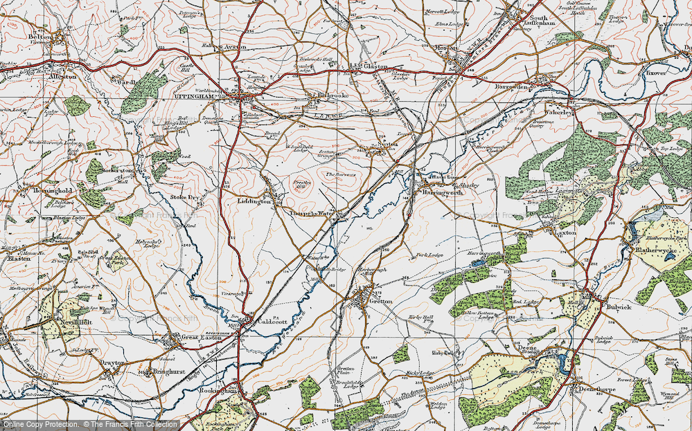 Old Map of Thorpe by Water, 1921 in 1921