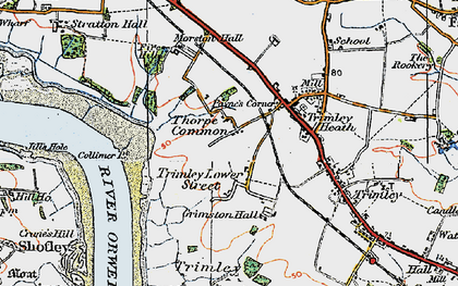 Old map of Thorpe Common in 1921
