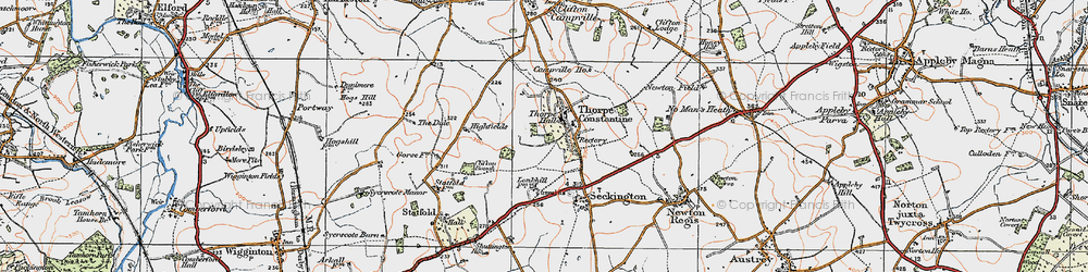 Old map of Thorpe Constantine in 1921