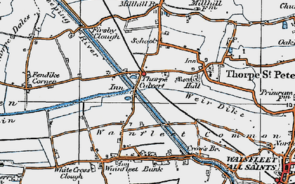 Old map of Thorpe Culvert in 1923