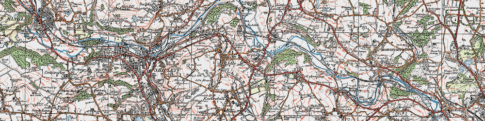 Old map of Thorpe Edge in 1925