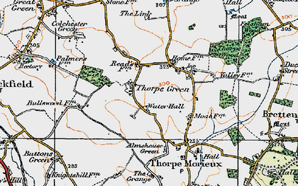 Old map of Almshouse Green in 1921
