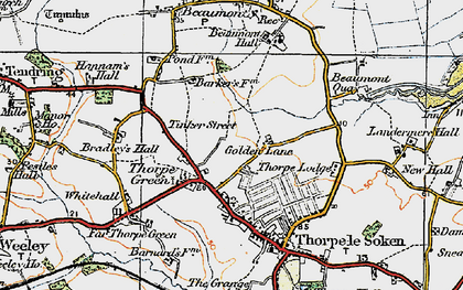Old map of Thorpe Green in 1921
