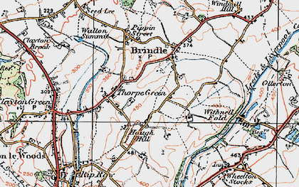 Old map of Thorpe Green in 1924